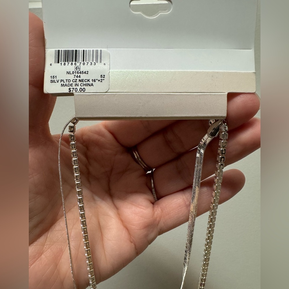 And Now This silver plated cubic zirconia necklace - Picture 4 of 4